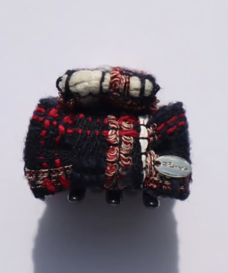 darknavy ×white×red(mini mini ribbon clip)