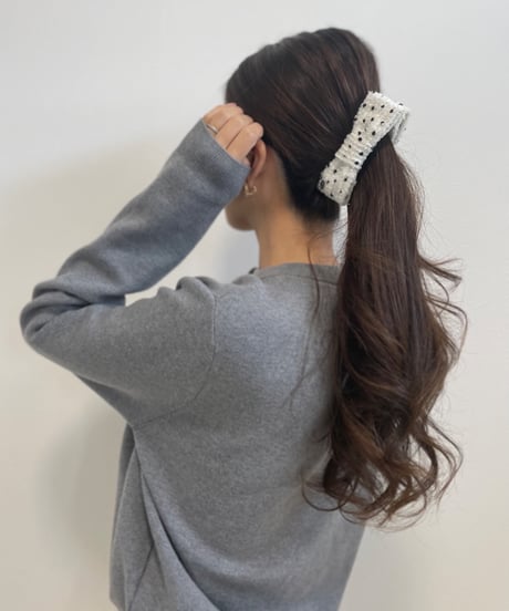 ivory white×black dot(smart banana clip)