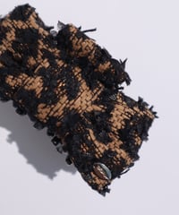 leopard tweed ribbon(vance clip)