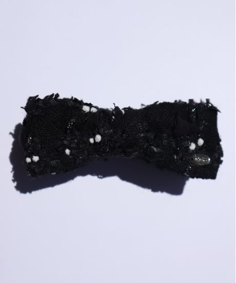 black×silver and white pompom  (smart banana clip)