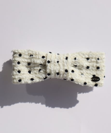 ivory white×black dot(smart banana clip)