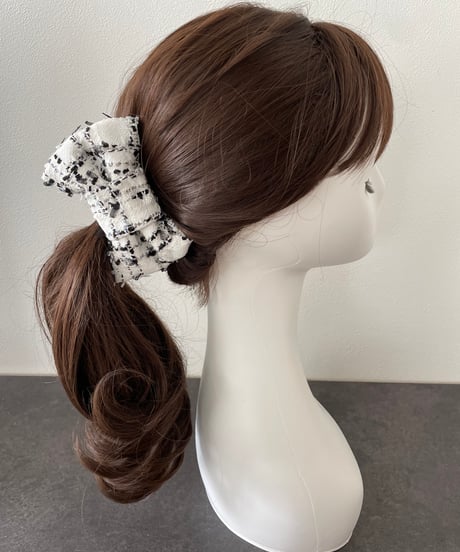 white×blackandmetallic line(banana clip)