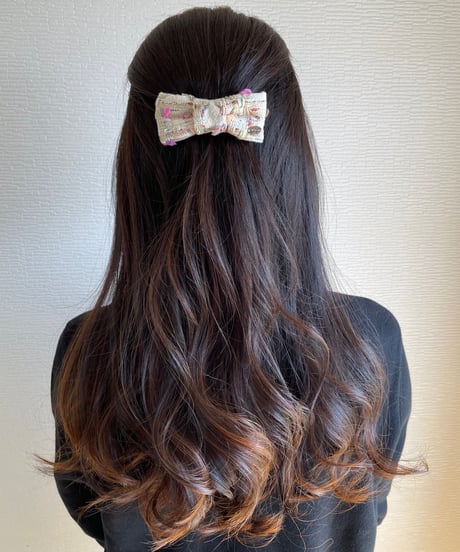 ivory×pompoms color(barrette)