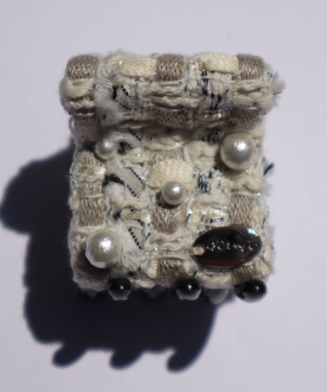 cotton pearl×Ivory White Grey ×Metallic Silver (mini mini clip)