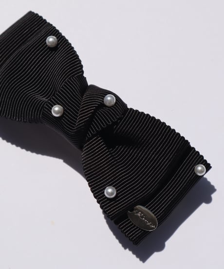 pearl double ribbon(barrette)