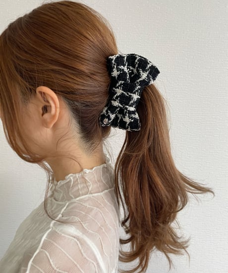 black×ivory houndstooth (banana clip)