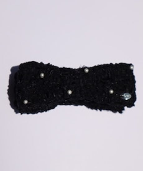 cottonpearl×black× lamé russell fringe(smart banana clip)