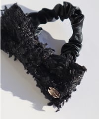 leopard tweed ribbon  black(chouchou)
