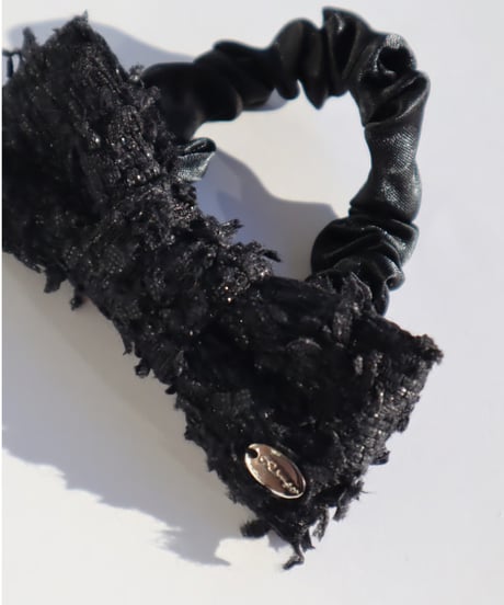 leopard tweed ribbon  black(chouchou)