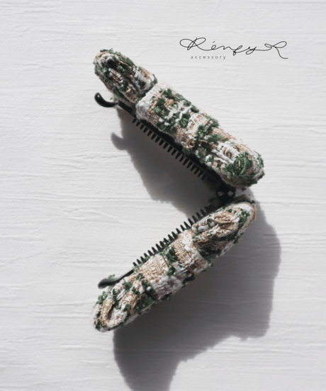 green×beige×white (banana clip)