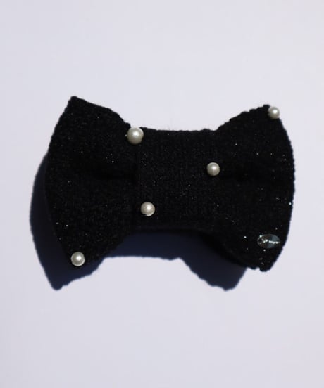 cotton pearl×black×laméblack (banana clip)