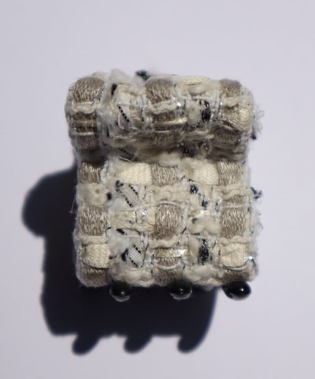 Ivory White Grey ×Metallic Silver (mini mini clip)