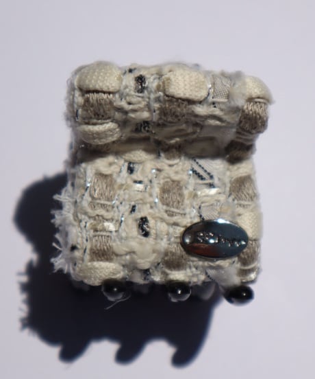 Ivory White Grey ×Metallic Silver (mini mini clip)