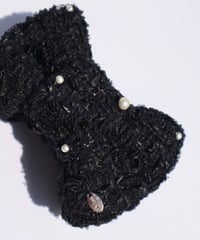 cotton pearl×black× lamé russell fringe(banana clip)
