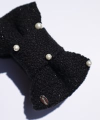 cotton pearl×black×laméblack (banana clip)