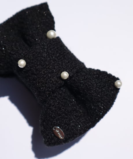 cotton pearl×black×laméblack (banana clip)
