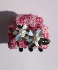 Sequins flower 4pink×pink(mini mini ribbon clip)