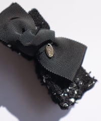 black×silver and white pompom(combination ribbon)