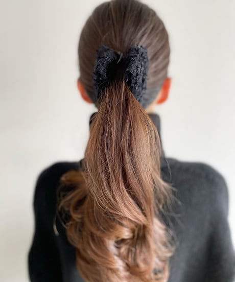 leopard  tweed black(banana clip)
