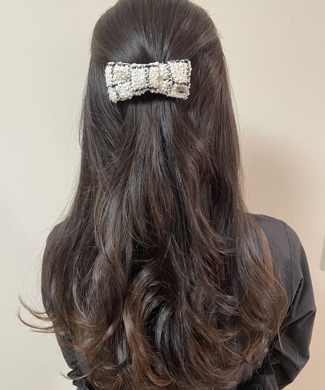 waffle ivory×black(barrette)