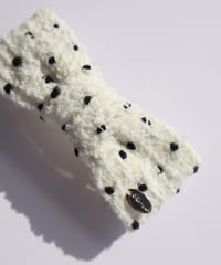 ivory white×black dot(barrette)