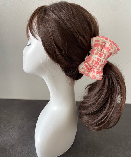 coral pink×white(banana clip)