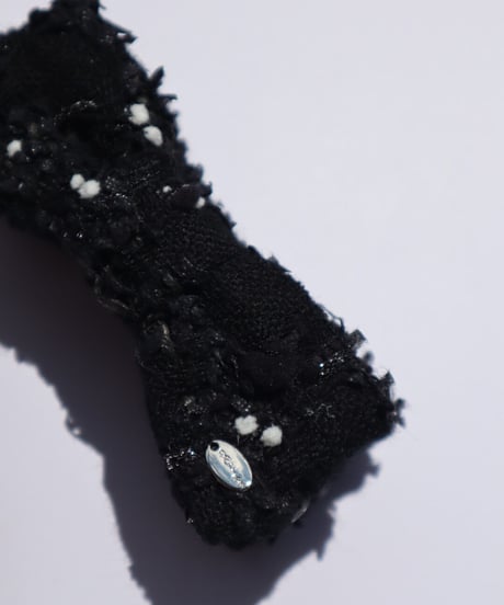 black×silver and white pompom  (smart banana clip)