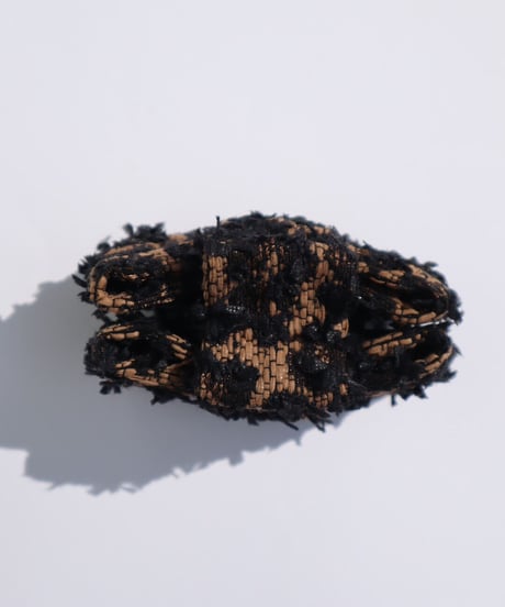 leopard tweed ribbon(vance clip)