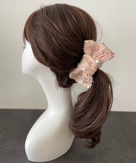 cotton pearl×pink×beige (banana clip)