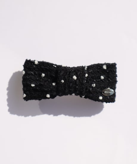 black×white dot(barrette)