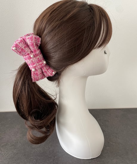cotton pearl×pink×pink (banana clip)