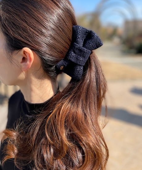 Navy×spiral(banana clip)