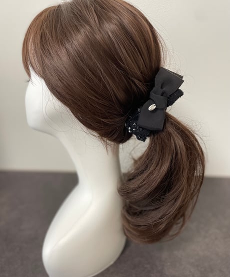 black×silver and white pompom(combination ribbon)