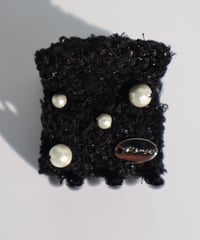 cotton pearl×black×linelamé(mini mini clip)