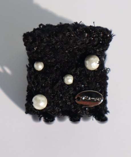cotton pearl×black×linelamé(mini mini clip)