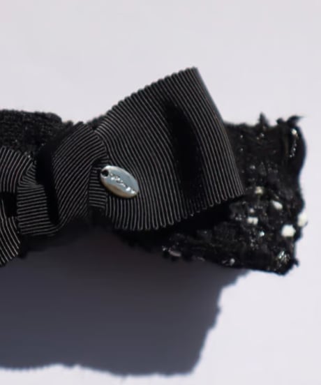 black×silver and white pompom(combination ribbon)