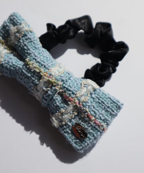 Sky blue white × Multicoloured Check (chouchou)