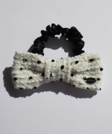 ivory white×blackdot(chouchou)