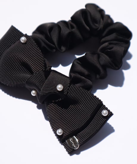 pearl double ribbon(chouchou)