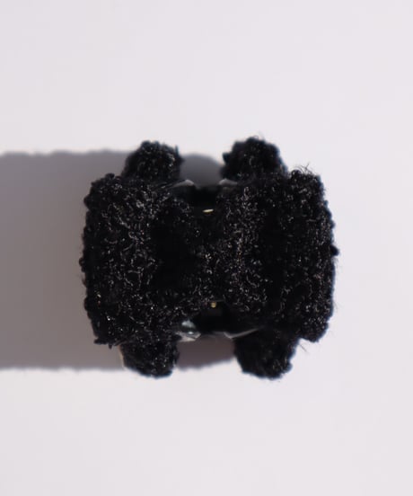 boucle black (mini mini ribbon clip)