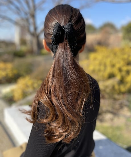 Sequins flower 6 black×black(banana clip)