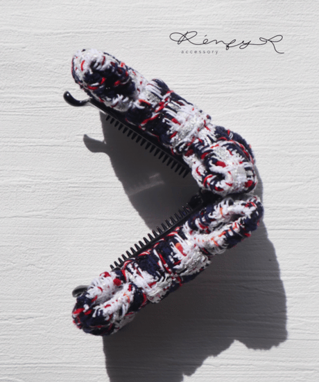 navy×white×red(banana clip)