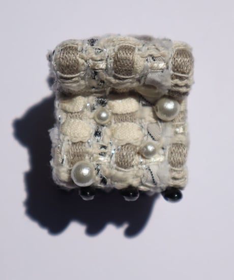 cotton pearl×Ivory White Grey ×Metallic Silver (mini mini clip)