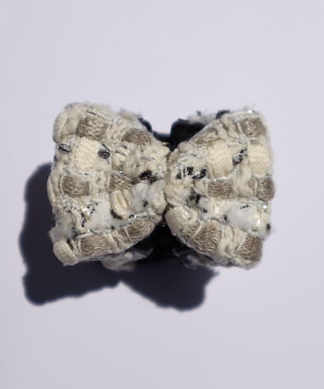 Ivory White Grey ×Metallic Silver (mini mini clip)