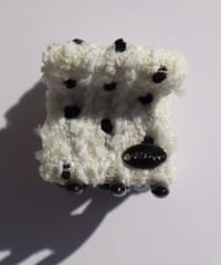 ivory white×black dot(mini mini clip)
