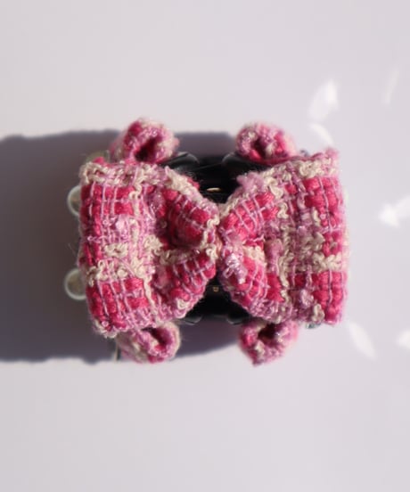 Sequins flower 4pink×pink(mini mini ribbon clip)