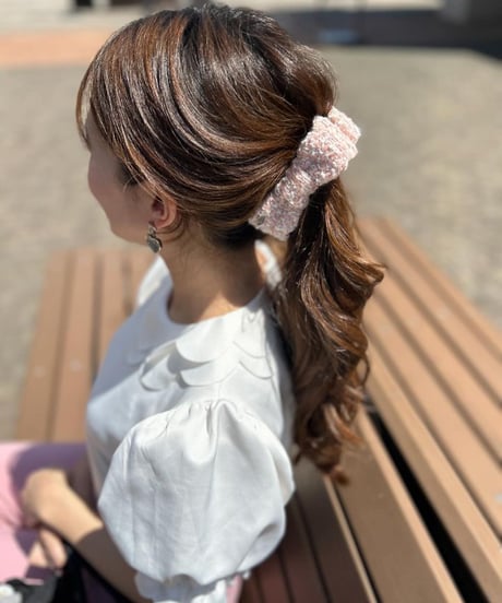 shell pink×white(smart banana clip)