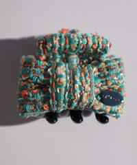 turquoise×orange(mini mini ribbon clip)