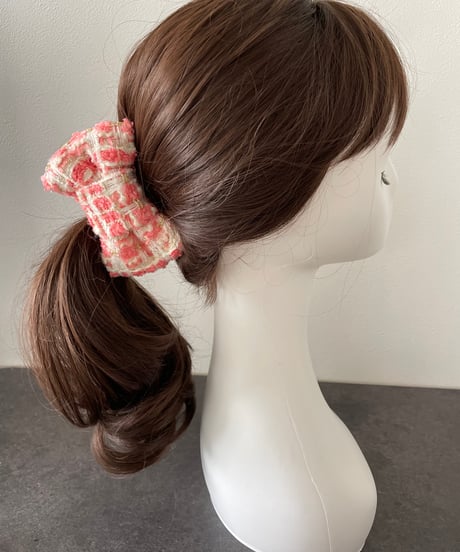 coral pink×white(banana clip)