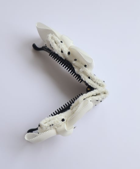white×ivory white×black dot(combination ribbon)